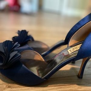 Badgley Mischka Blue Satin Heels